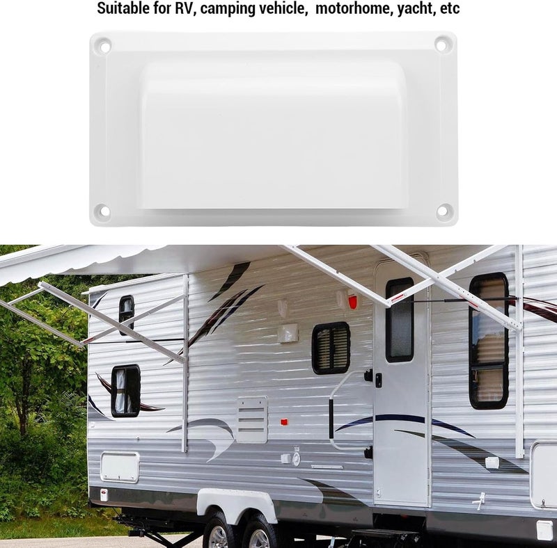 Sorandy Side RV Vent Covers, Proof Rainwater Prevention Air Ventilation Cover with Screw Fixed Installation, Ideal for RV Camping Vehicle Trailer Boat Yacht (White: 03040278) - Image 4