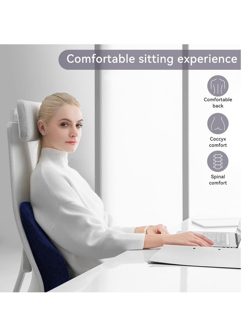 XiuWoo Advanced Portable Ergonomic Seat Cushion and Lumbar Support Pillow Set with Extra Large Memory Foam Back Support Pillow Cushion for Car Office Computer Chair Wheelchair  - Image 2