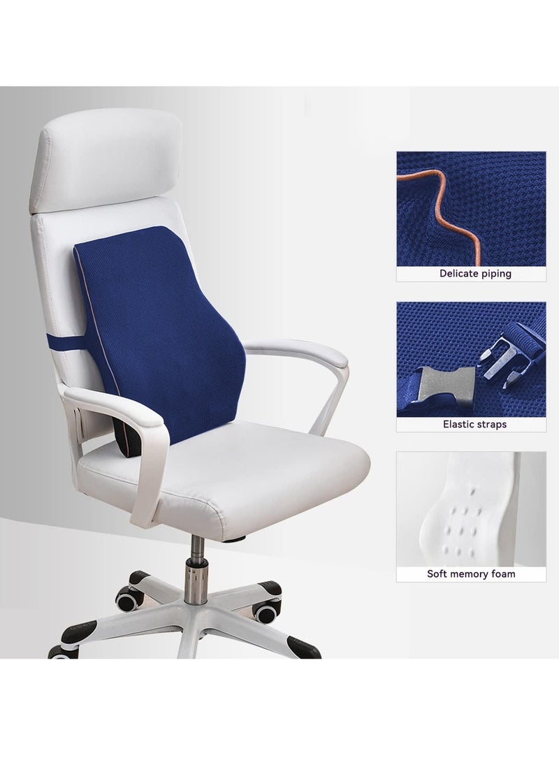 XiuWoo Advanced Portable Ergonomic Seat Cushion and Lumbar Support Pillow Set with Extra Large Memory Foam Back Support Pillow Cushion for Car Office Computer Chair Wheelchair  - Image 3