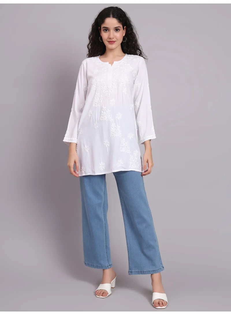 Alaya Women Chikankari Hand Embroidered Rayon Kurti -AL4071