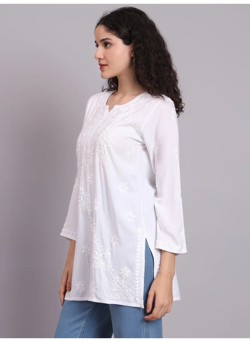 Alaya Women Chikankari Hand Embroidered Rayon Kurti -AL4071