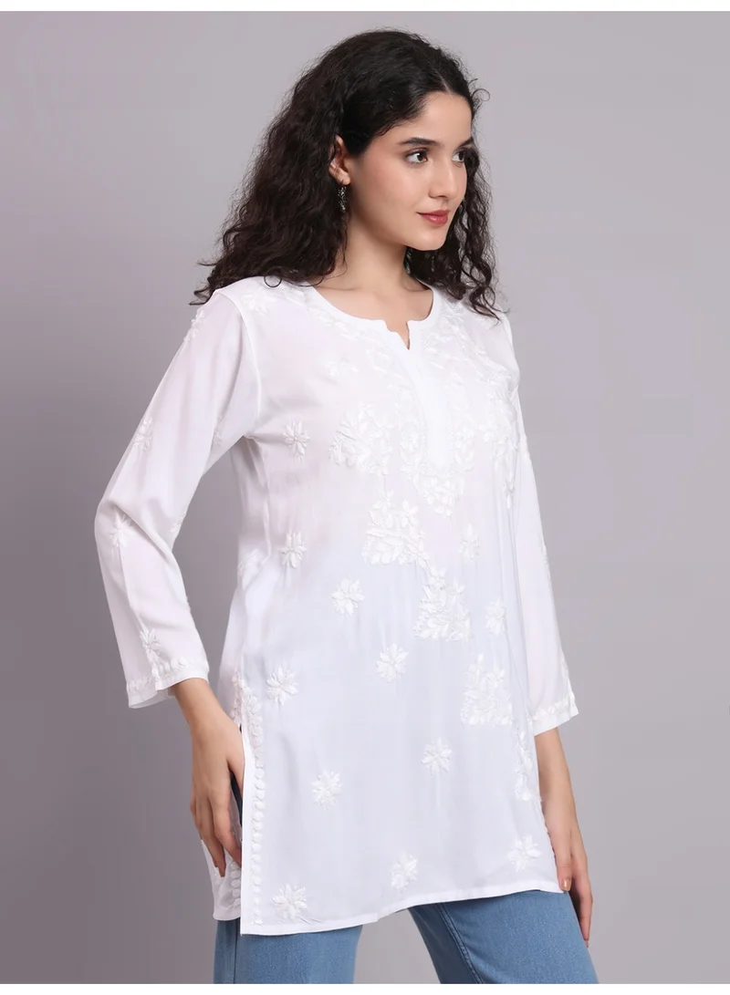 Alaya Women Chikankari Hand Embroidered Rayon Kurti -AL4071