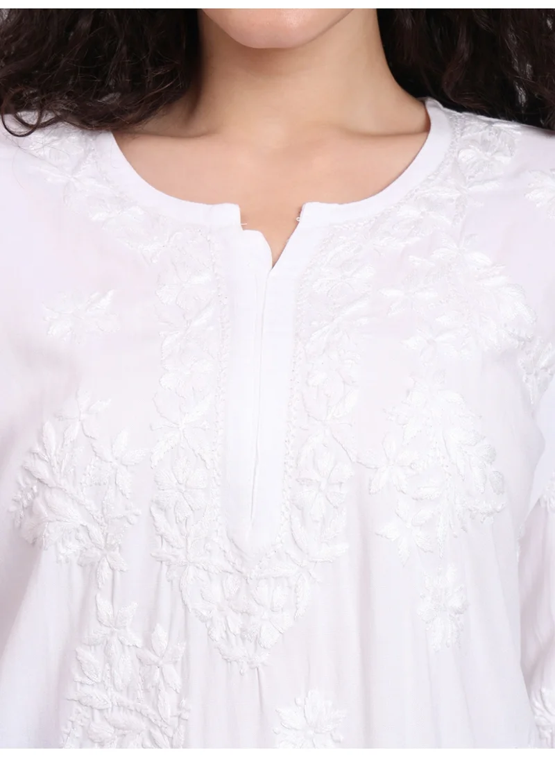Alaya Women Chikankari Hand Embroidered Rayon Kurti -AL4071