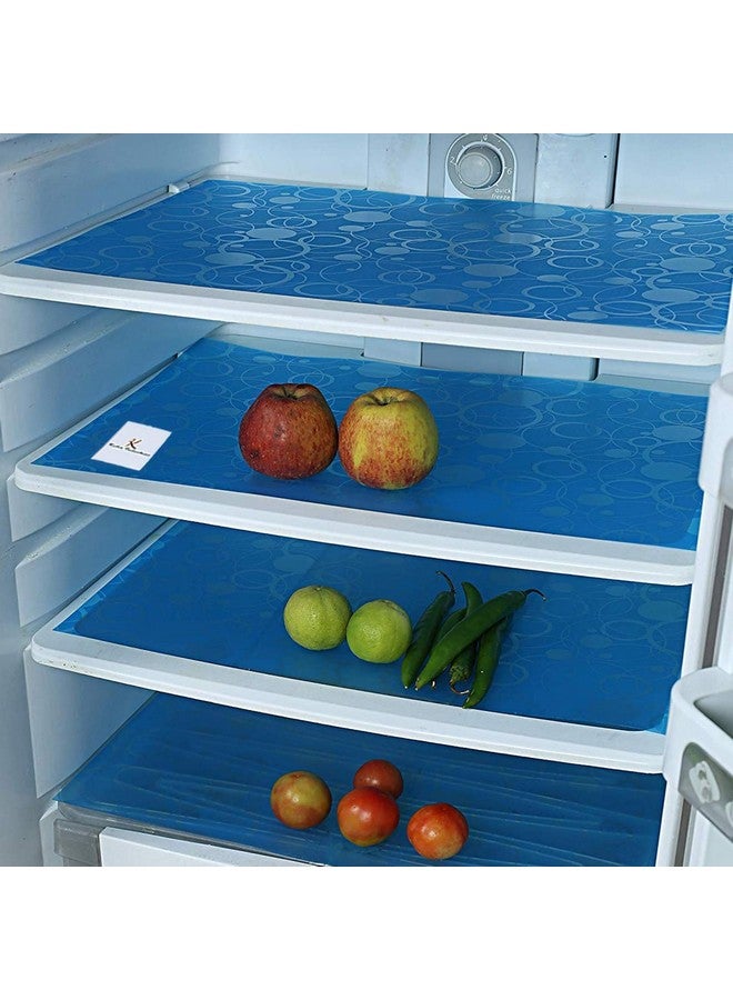 Kuber Industries Pack of 12 PVC Fridge Mat | Circle Design Shelf Liner | Refrigerator Drawer Mat | Water Proof & Oilproof Shelf Mat | Multipurpose Mat | Blue - Image 2