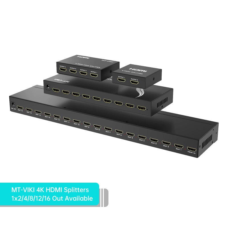 MT-ViKI HDMI Splitter 1 in 4 Out, 1x4 Power HDMI Splitter 4 Ports w/AC Adapter, 4Kx2K@30Hz 3D Full HD Distributor for PS4 Fire Stick HDTV - Image 2