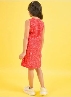 Stylo Bug Spot Print V Neck Casual Dress by Styli  - Image 5