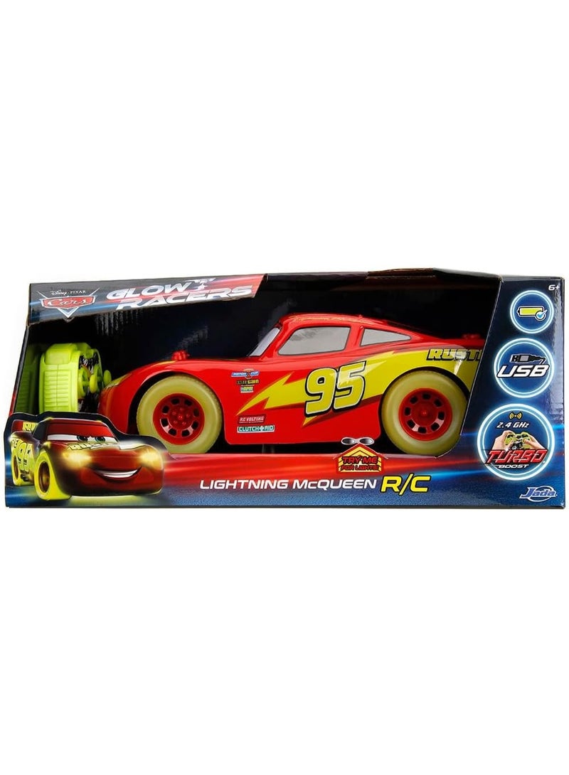 Jada Toys RC Lightning McQueen Glow Racers 1:14 from Disney Car's movie, high speed - Image 1
