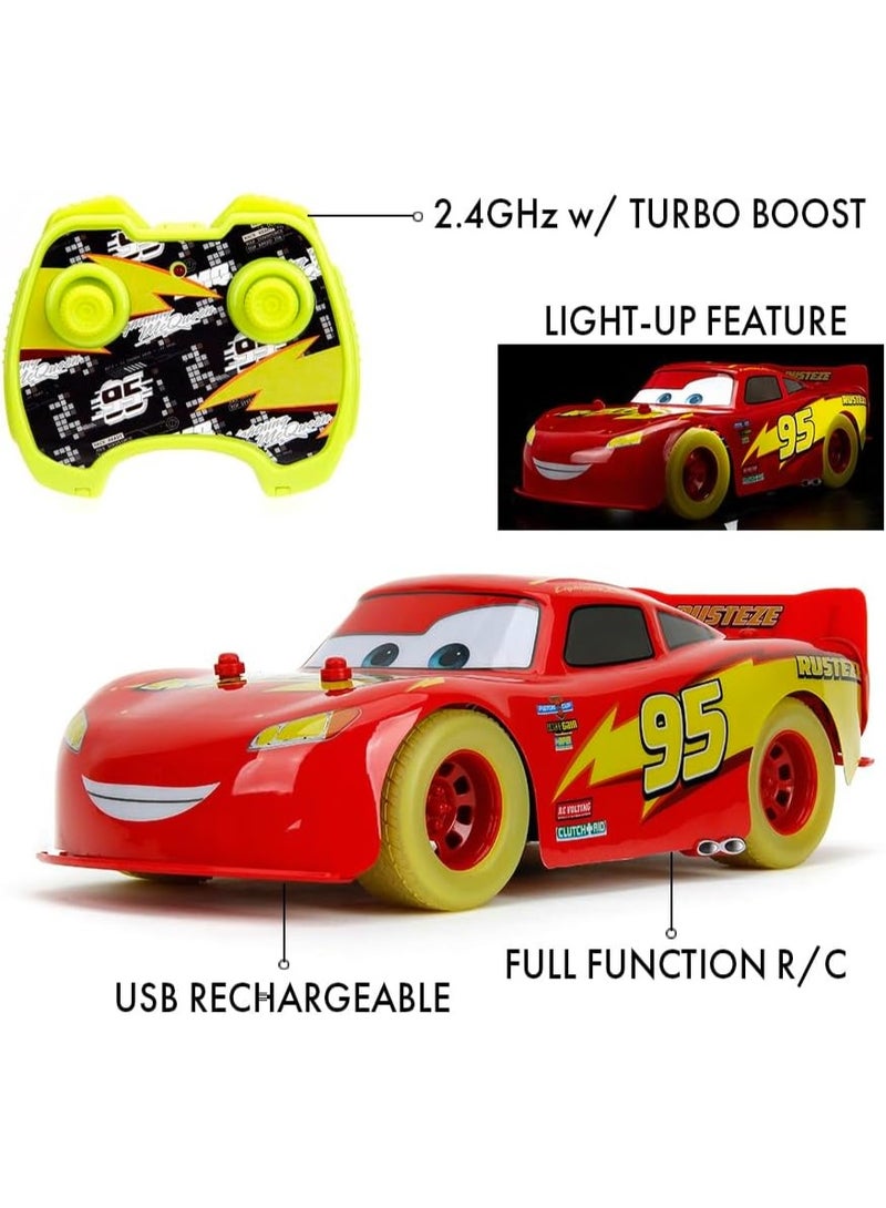 Jada Toys RC Lightning McQueen Glow Racers 1:14 from Disney Car's movie, high speed - Image 2