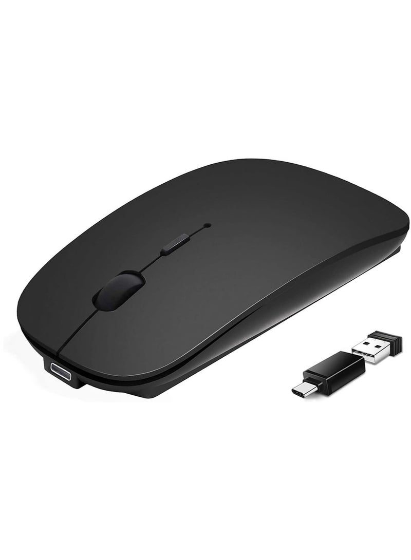 Wireless USB-C Bluetooth Mouse – Silent Travel Mouse with Type-C Adapter for MacBook Air, Pro & Laptops – Compatible with Surface Pro - Image 1