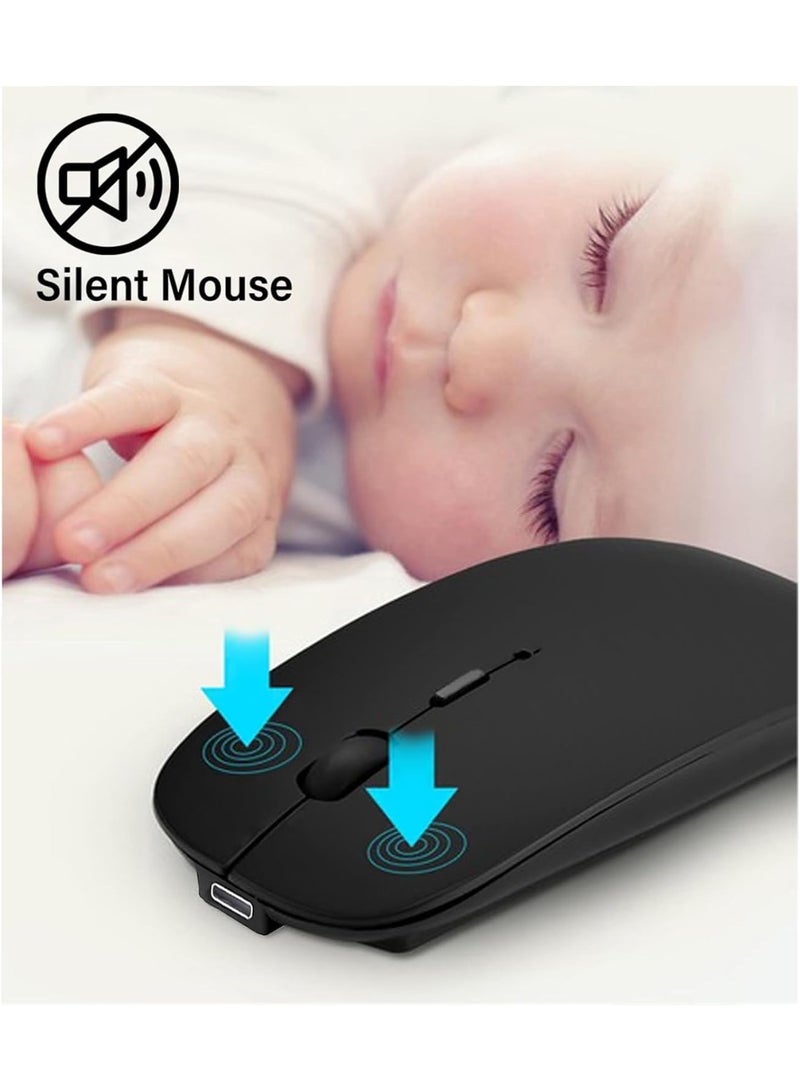 Wireless USB-C Bluetooth Mouse – Silent Travel Mouse with Type-C Adapter for MacBook Air, Pro & Laptops – Compatible with Surface Pro - Image 2