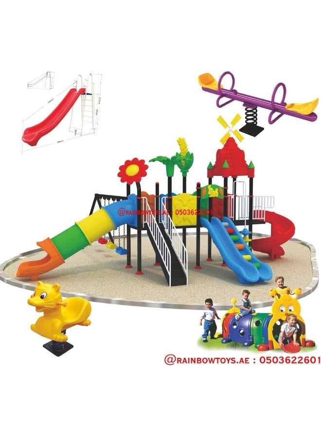Rainbow Toys Offers Outdoor Play Set Kids Slide Freestanding Climber, Swingsets, Playground Jungle Gyms Kids Love & Activities. Play-Ground Toys Area Size 860x660x370cm. Best Birthday Gift. - Image 2