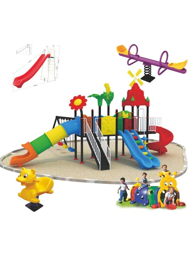 Rainbow Toys Offers Outdoor Play Set Kids Slide Freestanding Climber, Swingsets, Playground Jungle Gyms Kids Love & Activities. Play-Ground Toys Area Size 860x660x370cm. Best Birthday Gift. - Image 1