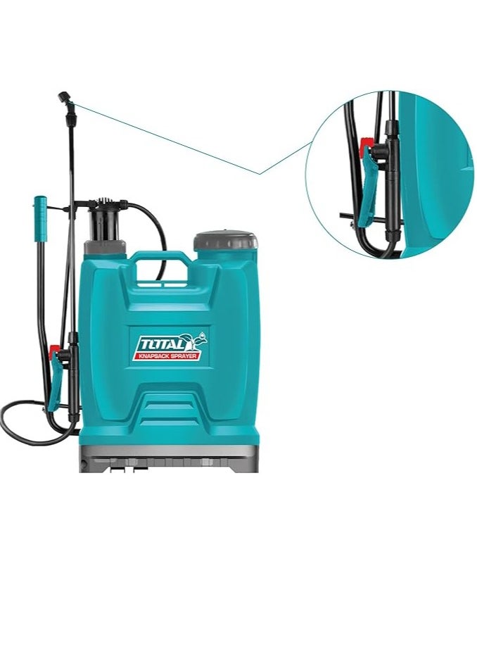 TOTAL - Total 16L Knapsack Sprayer - Adjustable Nozzle, Y Trigger with Fiberglass Lance for Efficient Garden Spraying - Image 1