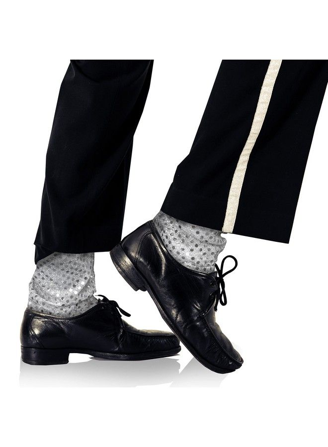 Skeleteen جوارب كوسبوم فضية متلألئة لحفلات الرقص، أكمام جوارب فضية لامعة، إكسسوارات الأزياء - Image 2