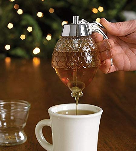 KPS Acrylic Honey Pot Honey Container Honey Dispenser with Stand for Kitchen pack of 1 - Image 5