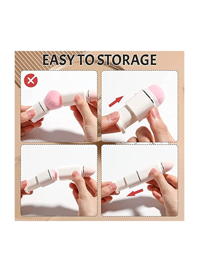 Makeup Brush, 8 in 1 Travel Small Makeup Brush Portable - Travel Lip Brush, Eyeshadow Brush, Beauty Sponge, Concealer brush, Foundation Blending Powder Brushes Retractable Makeup Brushes Sets, White - Image 5