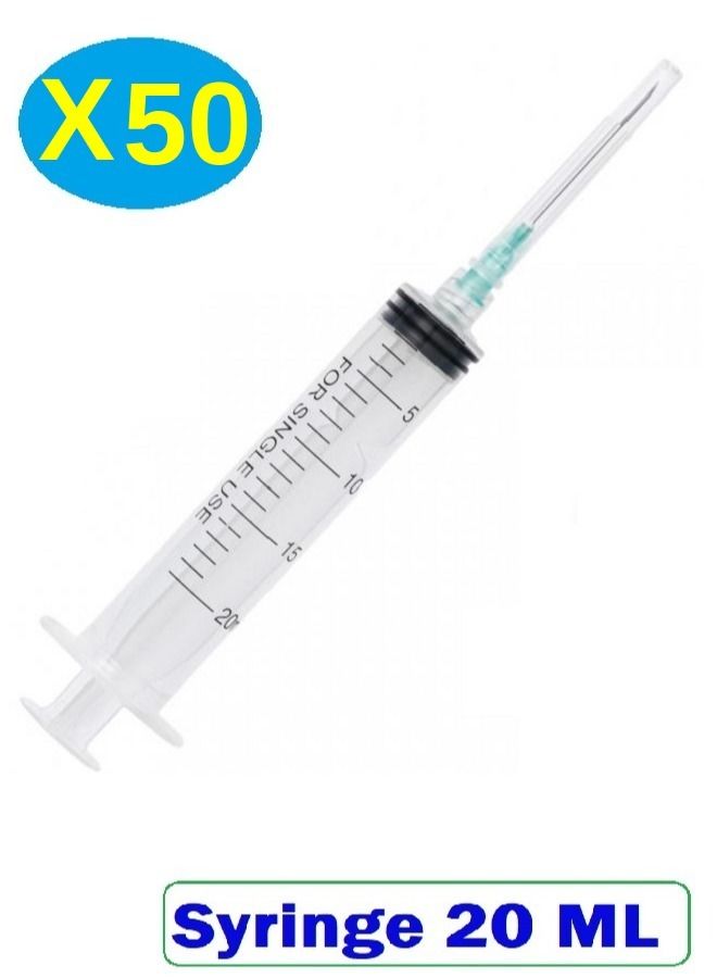 Medical Disposable Syringe 20ML With Needle Individually Sealed (50 Pieces) - Image 1