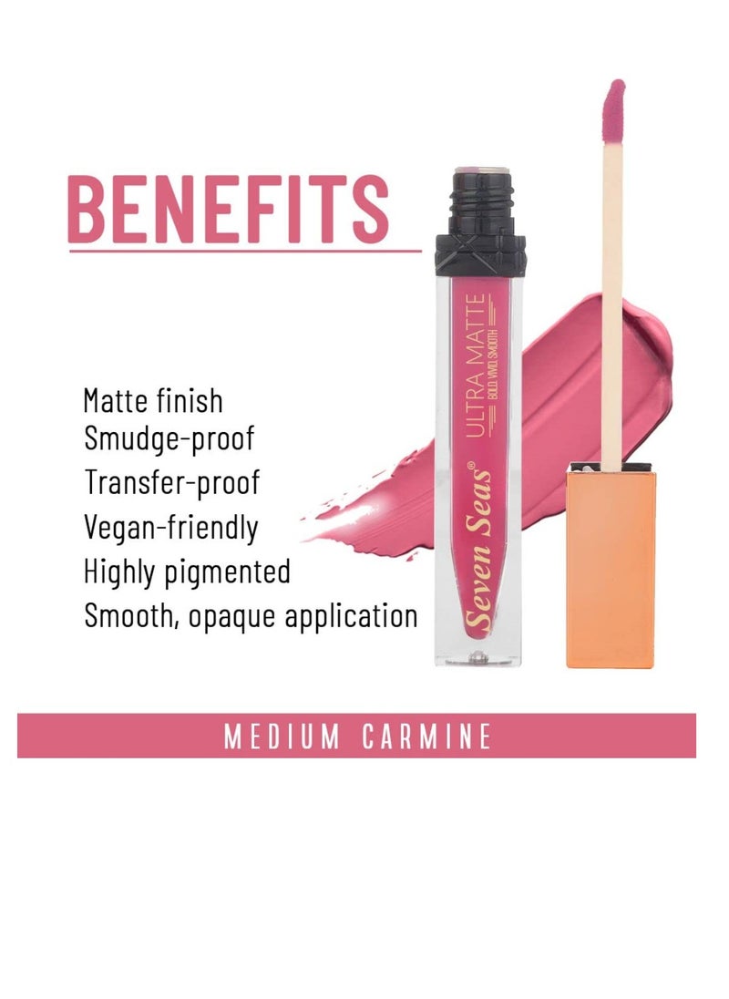 Seven Seas Seven Seas Ultra Smooth Matte Liquid Lipstick Smooth Lip Color Weightless Finish Long Lasting Matte Liquid Lipstick for Women Medium Carmine  - Image 4