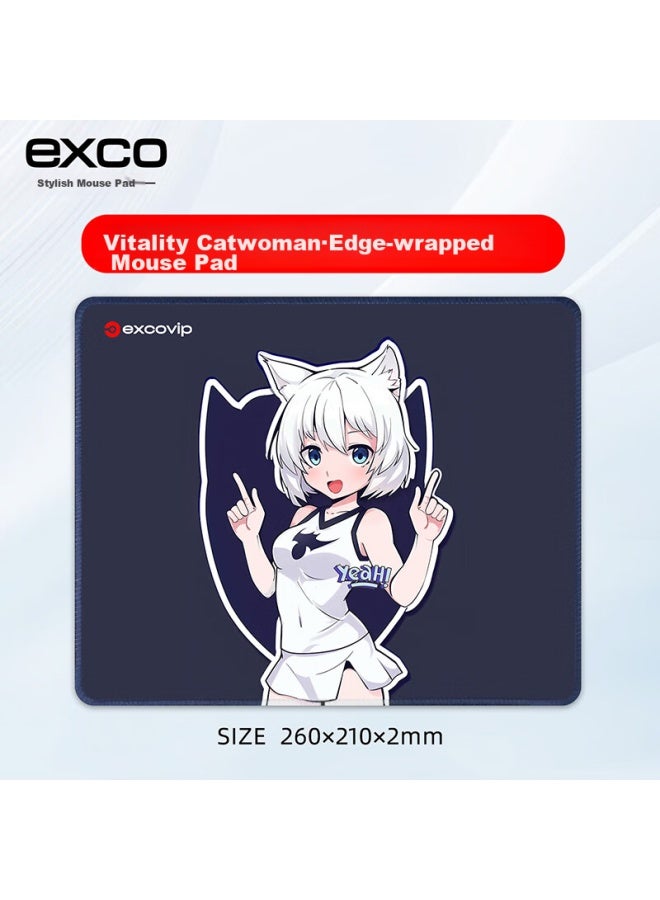 Exco Active Cat Mouse Pad, Small Size With Locking Edge, Laptop Office Gaming Computer Small Mat, Thin Surface Cartoon Anime Cloth Pad, Desk Mat For Home Use, Portable And Convenient 0243 - Image 5