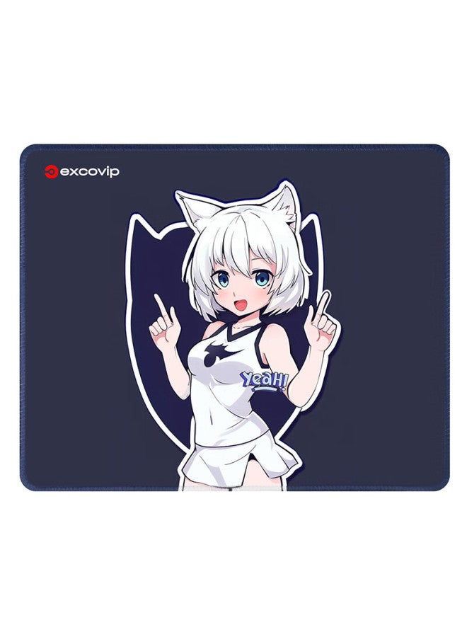 Exco Active Cat Mouse Pad, Small Size With Locking Edge, Laptop Office Gaming Computer Small Mat, Thin Surface Cartoon Anime Cloth Pad, Desk Mat For Home Use, Portable And Convenient 0243 - Image 1