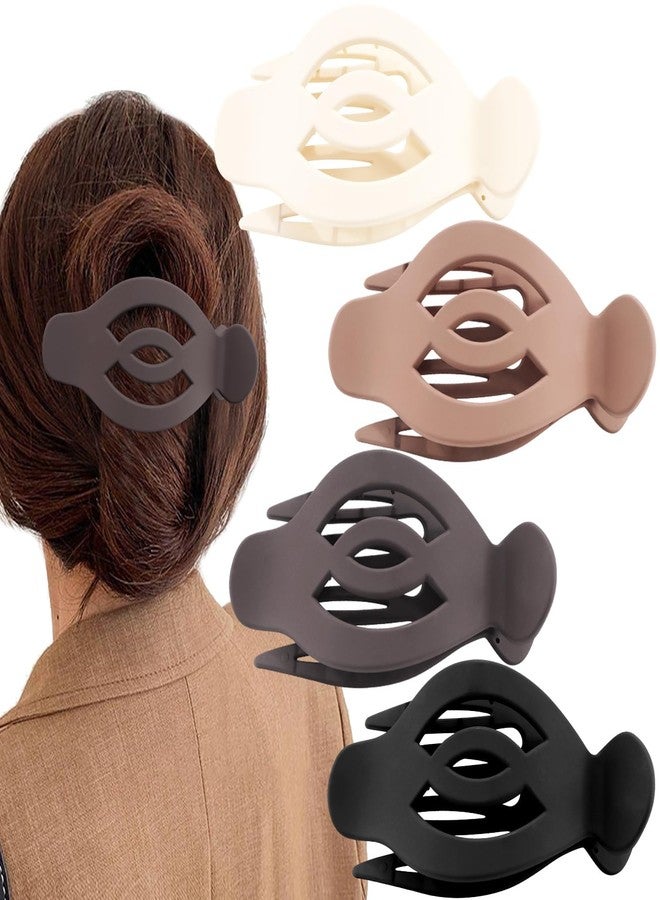 SuPoo 5 Inch Flat Claw Clips for Women Jumbo Flat Hair Clips French Concord Hair Clips Side Slide Volume Clips Strong Hold Lay Hair Barrettes Duck Billed Hair Claws for Thick Thin Hair 4PCS - Image 1