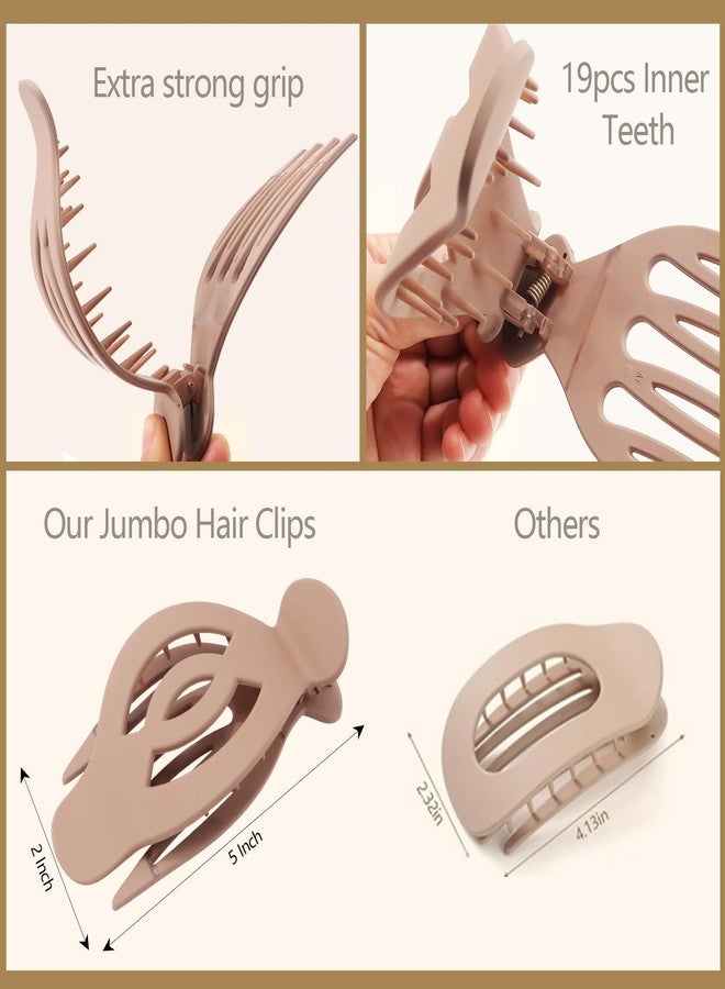 SuPoo 5 Inch Flat Claw Clips for Women Jumbo Flat Hair Clips French Concord Hair Clips Side Slide Volume Clips Strong Hold Lay Hair Barrettes Duck Billed Hair Claws for Thick Thin Hair 4PCS - Image 5