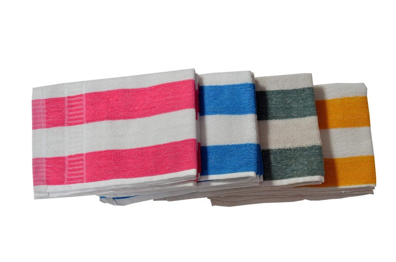 Gouri textiles Cotton Hand Towels 13" X 20" Combo of 5 Multicolour Napkins - Image 1