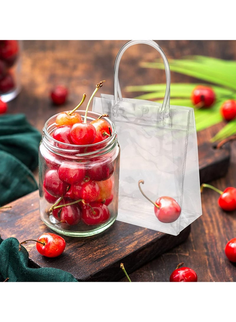 10Pcs Clear PVC Gift Bags, 15x7x16cm, Reusable for Weddings, Birthdays, Parties