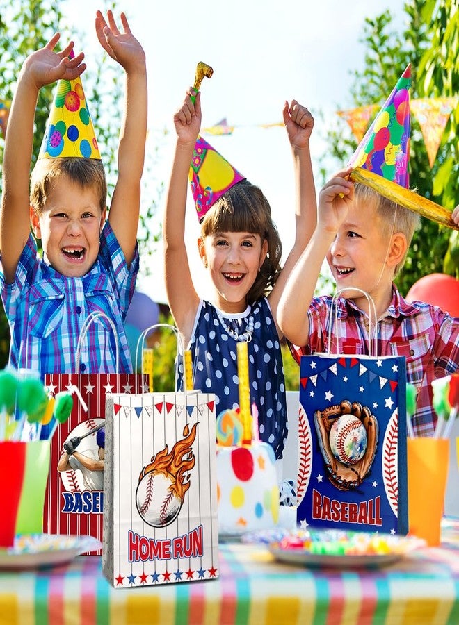 JOYGATHER 24 Pcs Baseball Goodie Bags with Handles, Baseball Party Favors Gift Candy Treat Snack Paper Bags with 3 Different Types for Birthday Party Supplies Decorations - Image 5