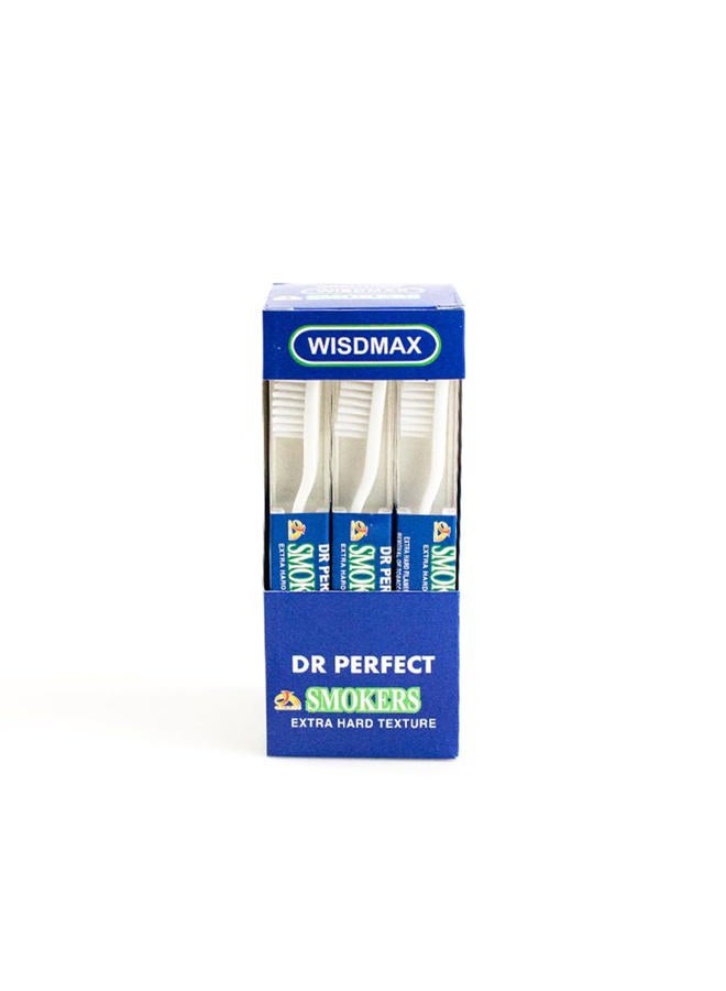 DR PERFECT Adult Smoker's Toothbrush Super Hard Firm Bristles (12) - Image 1