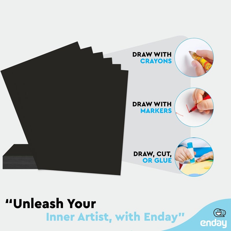 Emraw Poster Board Lightweight Craft Backing Boards for Presentations Office Sign Blank Painting Board Smooth Surface Poster Sheets for School Pack of 5 (Black) - Image 3