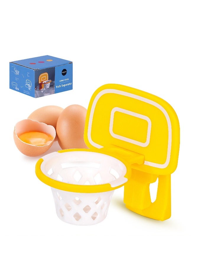 Basketball Hoop Egg White Separator silicone basketball hoop egg yolk separator - essential kitchen gadgets for egg white separation (yellow)  - Image 1