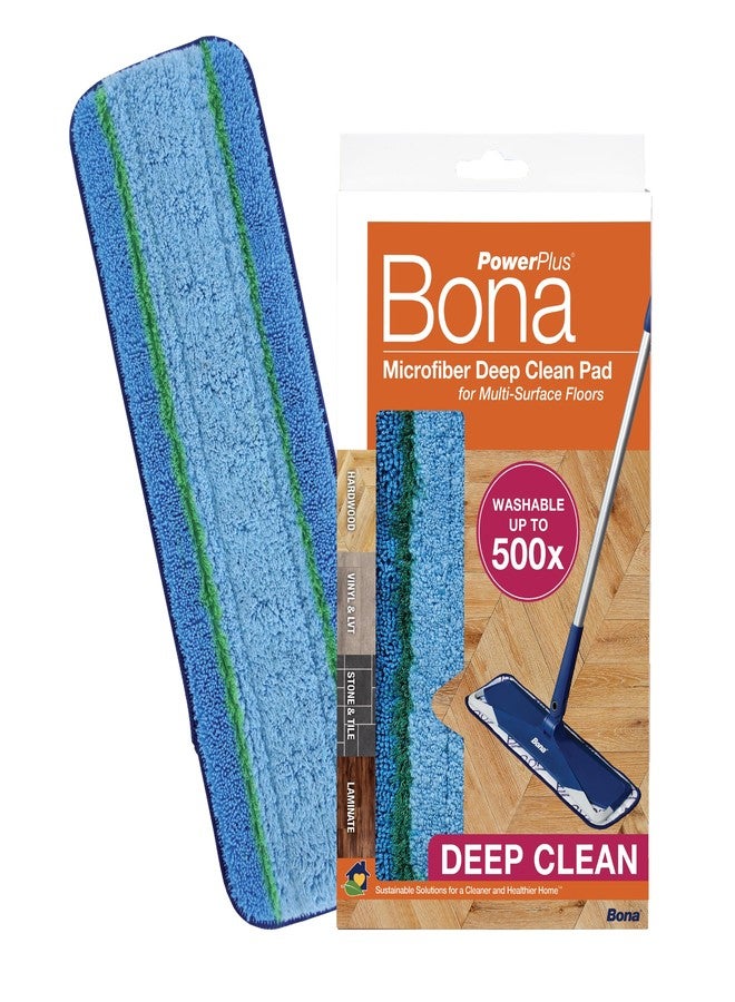Bona Mop Microfiber Deep Cleaning Pad for Hardwood & Hard Surface Floors - 1-Pack - For Use With Bona Mops - Dual Zone Cleaning - Image 1
