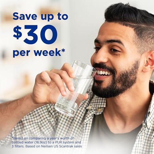 PUR Plus Faucet Mount Water Filtration System with Mineral Core Filter, Horizontal, Brass, PFM410F - Image 5