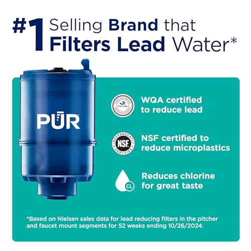 PUR Plus Faucet Mount Water Filtration System with Mineral Core Filter, Horizontal, Brass, PFM410F - Image 3