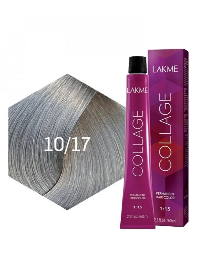 LAKME Collage Permanent Hair Color10/17 Blue Ash Platinum Blonde  60 Ml  - Image 1