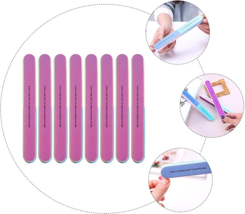 8pcs Multi-Side Nail Shaping Files and Buffers Sponge Set, Handheld Nail Filing and Polishing Tools for Manicure and Pedicure, Suitable for Home and Salon Use - Image 3