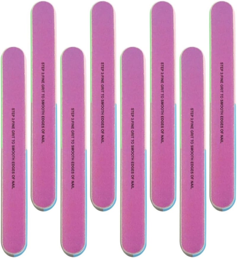8pcs Multi-Side Nail Shaping Files and Buffers Sponge Set, Handheld Nail Filing and Polishing Tools for Manicure and Pedicure, Suitable for Home and Salon Use - Image 1