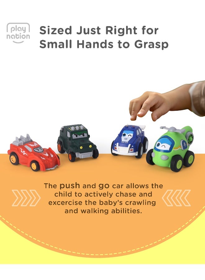PlayNation Friction Powered Push & Go Vehicle Toys - 4 Pieces - Image 4