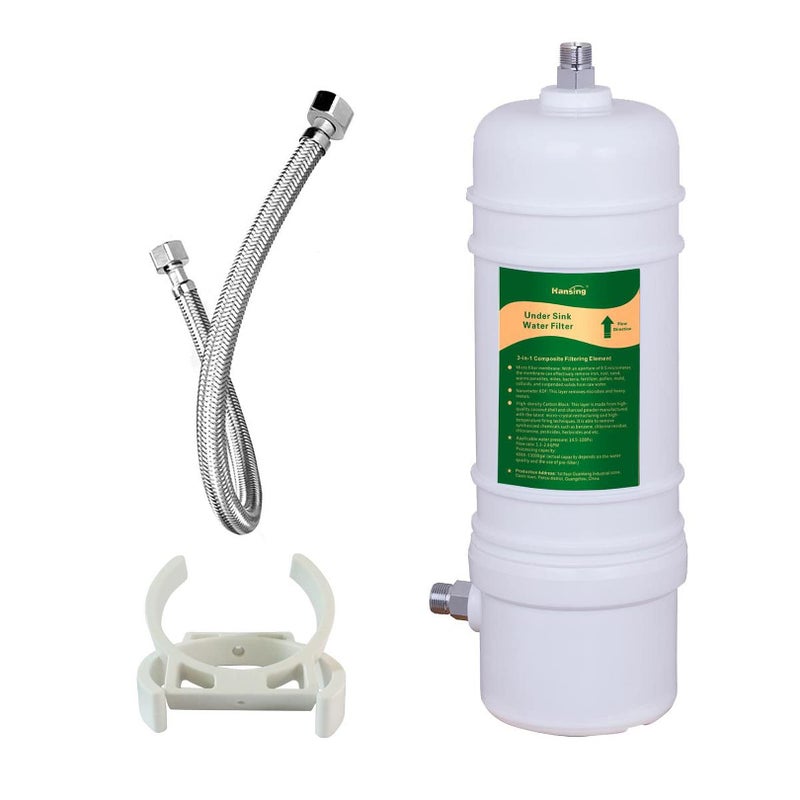 Hansing Full Flow Under Sink Water Filter 13K Gallons Direct Connect Under Counter Drinking Water Filtration System Removes Chlorine Chloramine Lead Heavy Metals Odors Bad Tastes and More