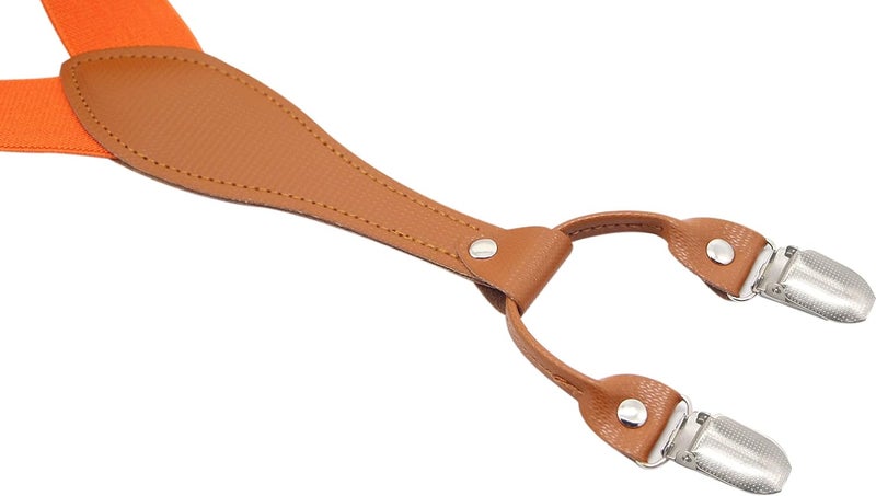 Timiot Mens Suspender Wide Leather 6 Metal Clips Adjustable Straps Y Shape - Image 4