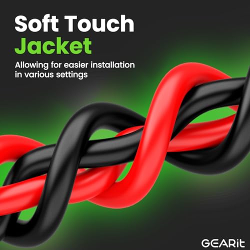 GearIT سلك GEARit 16 قياس (100 قدم لكل منهما - أسود/أحمر) نحاس مغطى بالألمنيوم CCA - الطاقة الأساسية للسيارات/الأرضي لكابل البطارية، صوت السيارة، حزام المقطورة، الكهرباء - 200 قدم إجمالي سلك 16ga AWG - Image 3