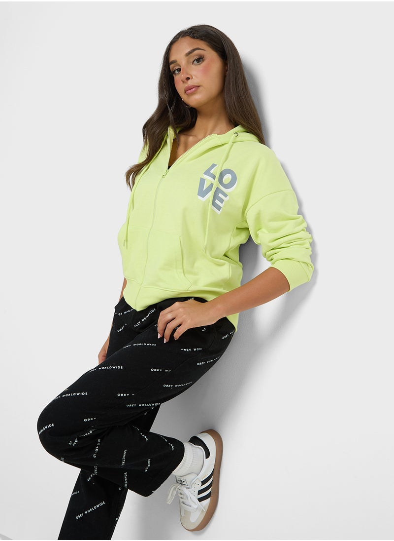 Ginger - Graphic Zip Thru Hoodie - Image 1
