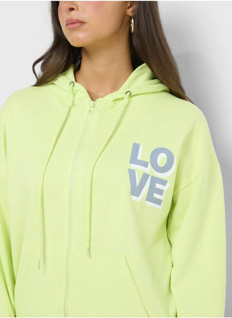 Ginger - Graphic Zip Thru Hoodie - Image 1