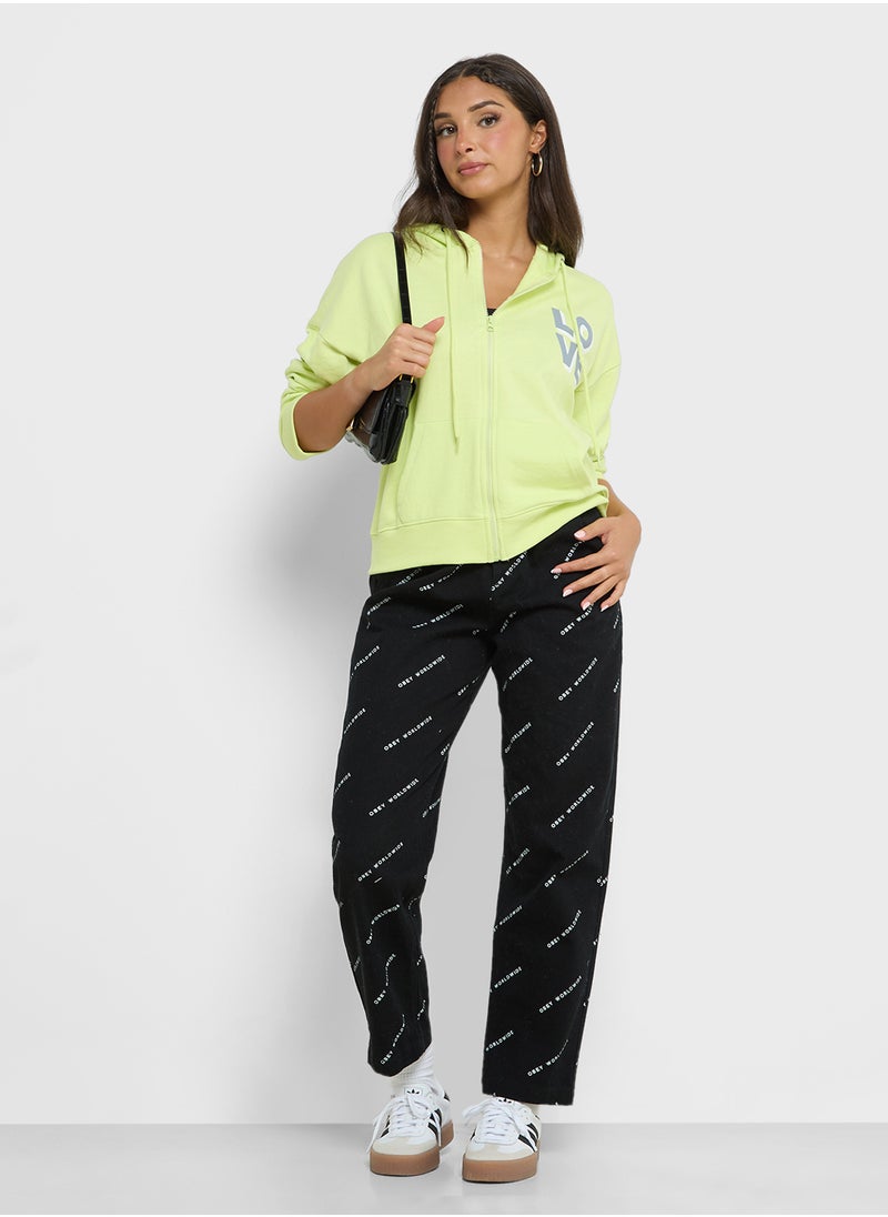 Ginger - Graphic Zip Thru Hoodie - Image 1
