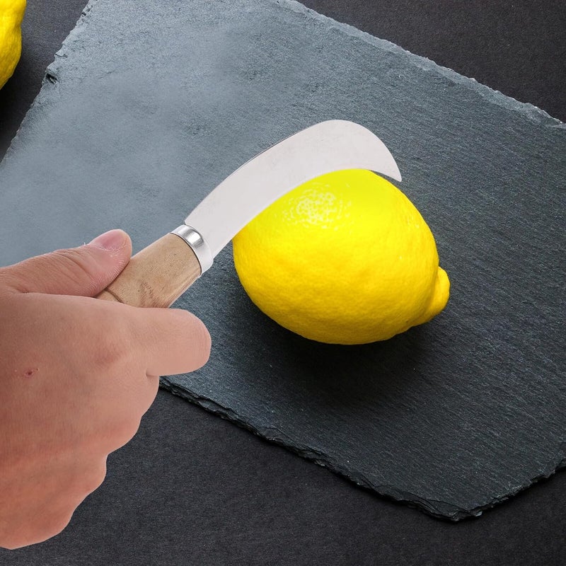 Ergonomic Wooden Handle Stainless Steel Fruit Knife Multifunctional Cutter for Pineapple and Tropical Fruits Compact Size - Image 3