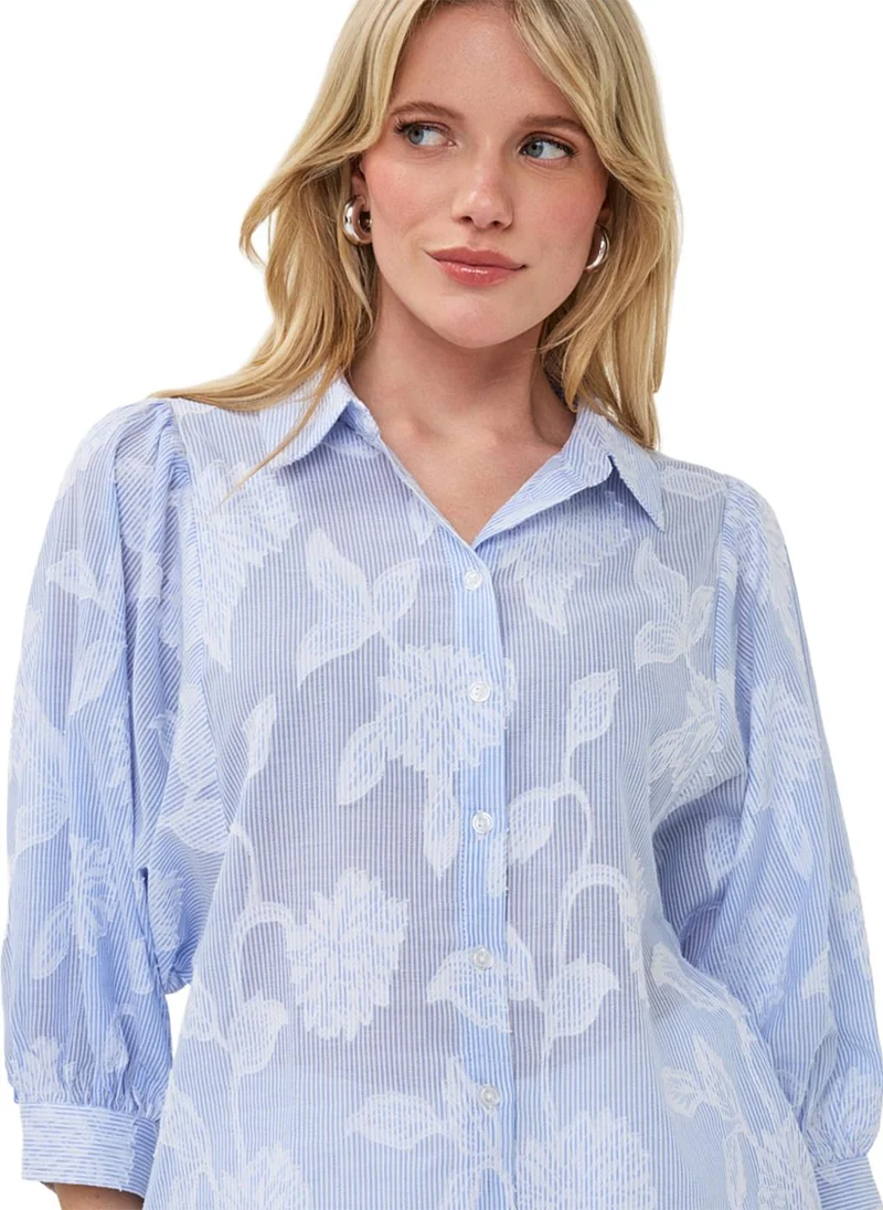 Esqualo  Esqualo Blouse Stripes Flower Jacquard for Women | Best Price UAE