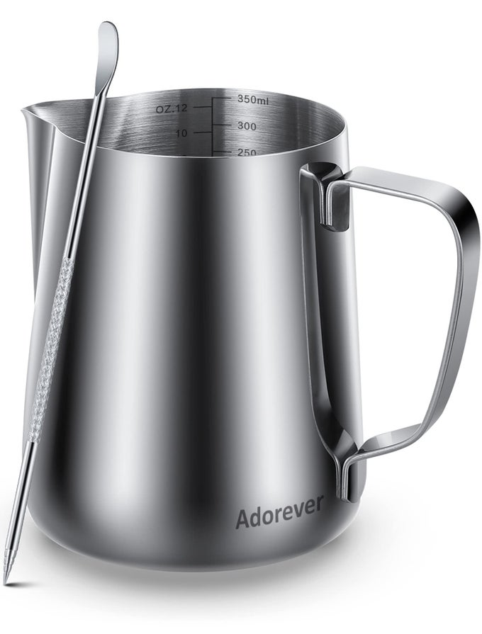 MILK FROTHING PITCHER 350ML600ML900ML1500ML 12OZ20OZ32OZ50OZ STEAMING PITCHERS STAINLESS STEEL MILKCOFFEECAPPUCCINOLATTE ART BARISTA STEAM PITCHERS MILK JUG CUP WITH ART PEN12OZ