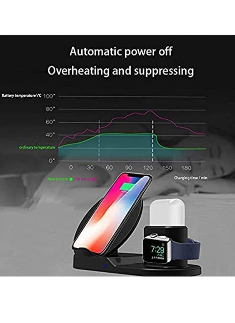 Y&D - 3 in 1 Wireless Charging Station Fast Dock For Qi Charger Compatible for iPhone11/Pro/X/XS/XR/Xs Max/8/8 Plus Apple Watch Series 5/4/3/2/1 - Image 1