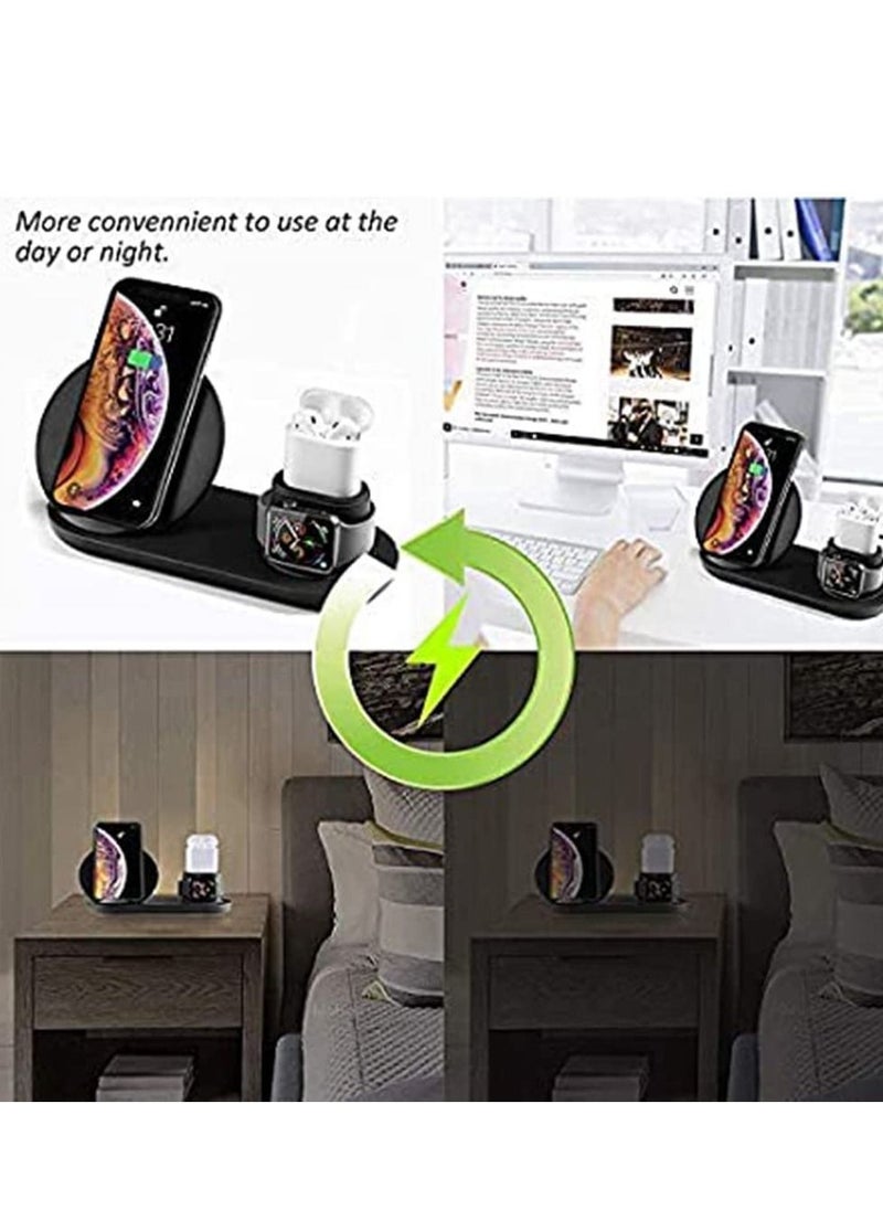 Y&D - 3 in 1 Wireless Charging Station Fast Dock For Qi Charger Compatible for iPhone11/Pro/X/XS/XR/Xs Max/8/8 Plus Apple Watch Series 5/4/3/2/1 - Image 1